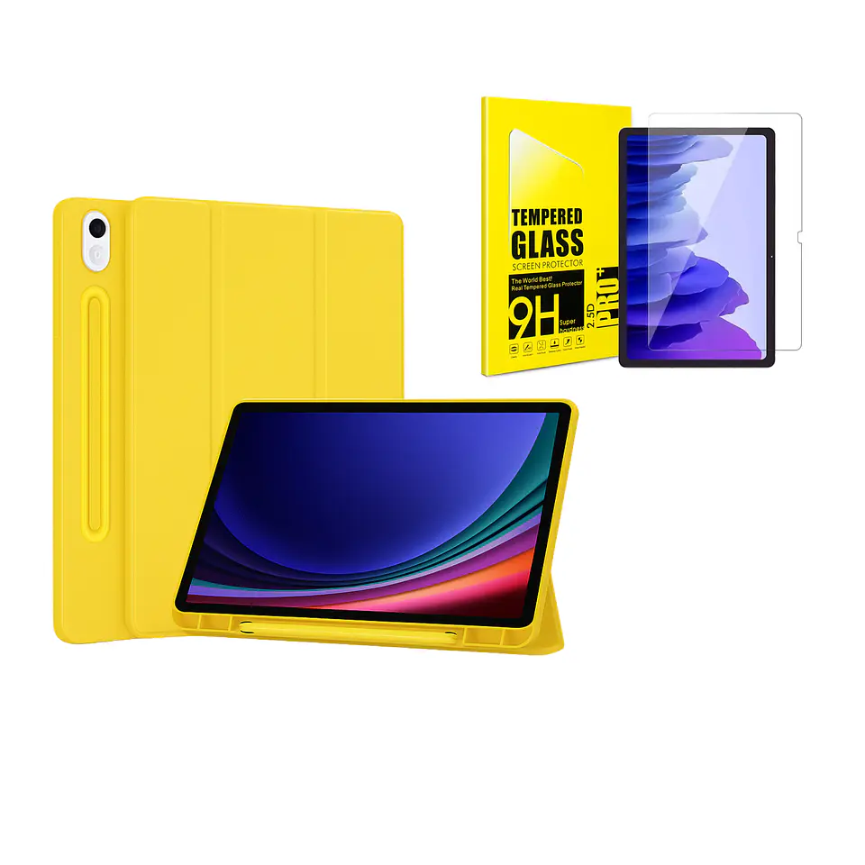 Funda Smart Cover + Lamina Vidrio Para Galaxy Tab 24