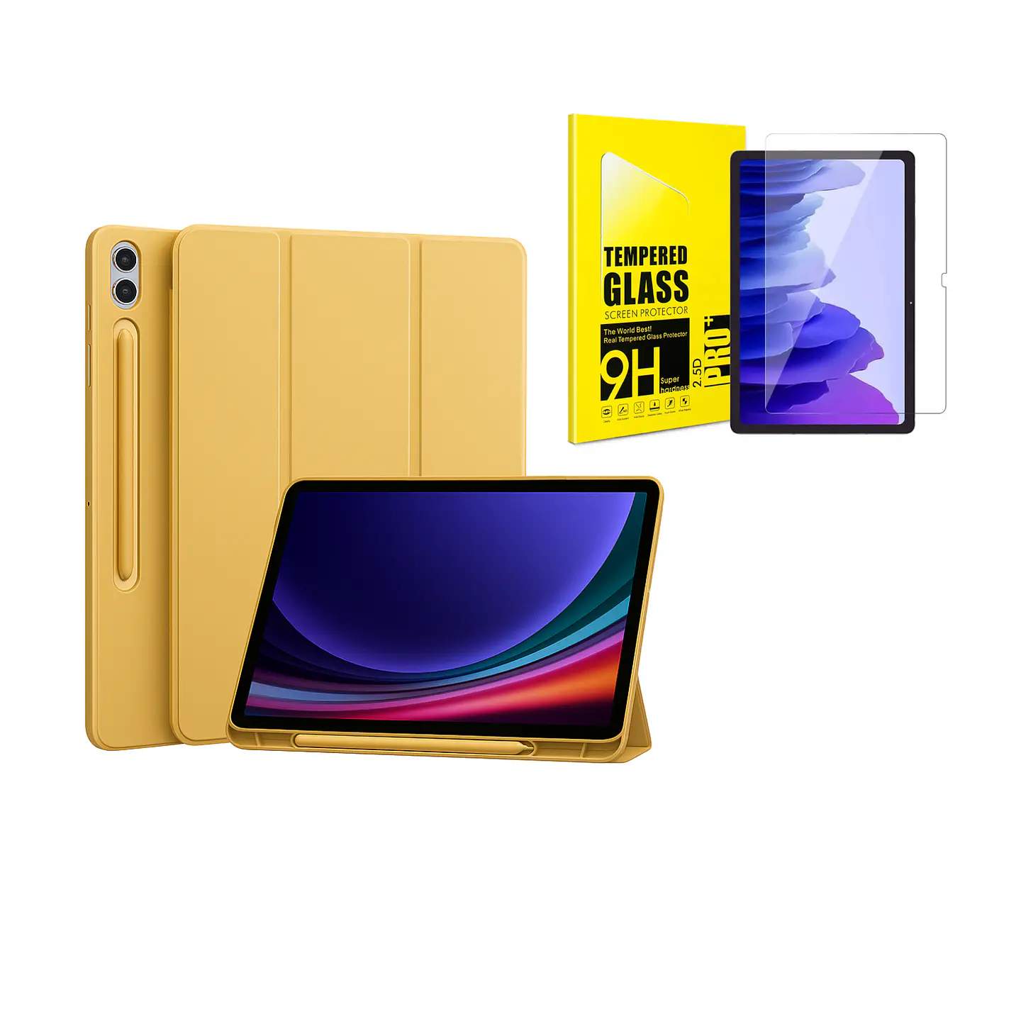 Funda Smart Cover + Lamina Vidrio Para Galaxy Tab 26