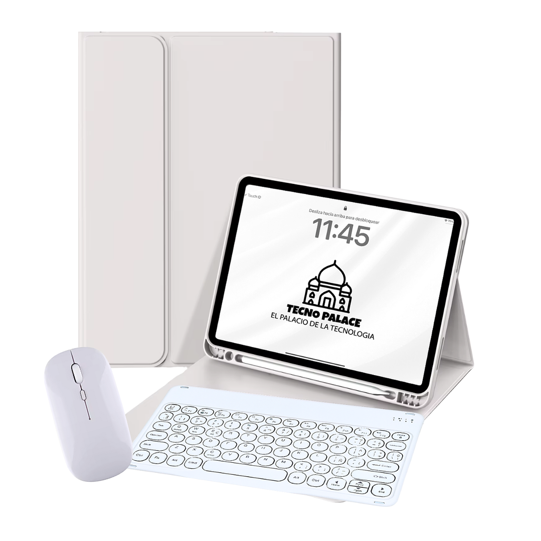 Fundas Tipo Libro Con Teclado 2.0 Para IPad + Mouse 17