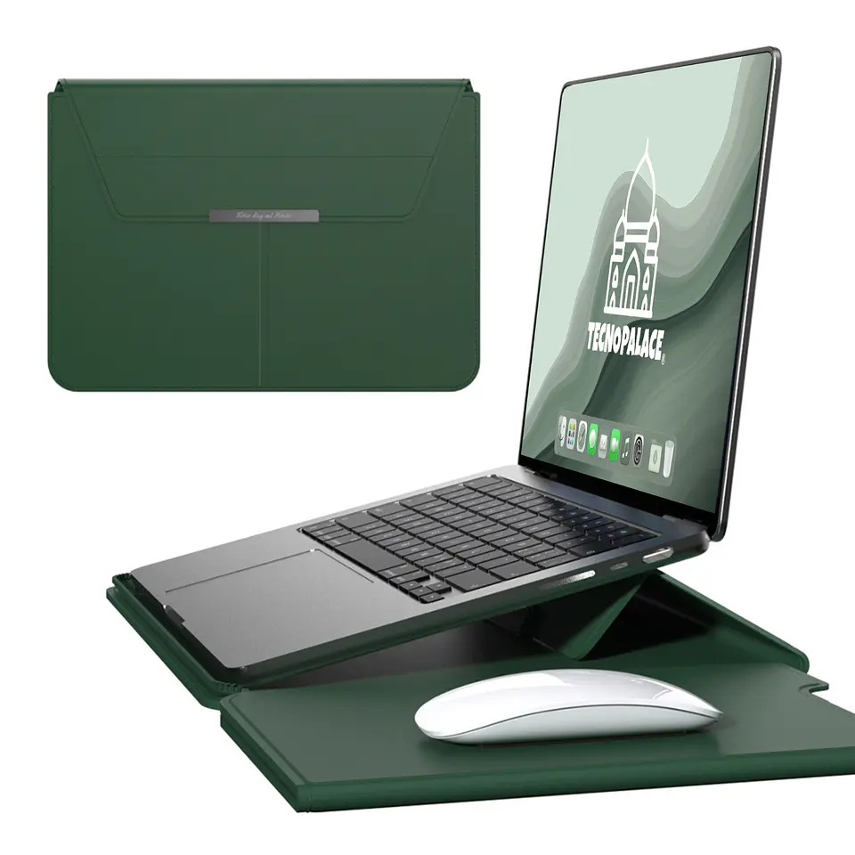 Funda Premium Multifuncional Notebook Macbook Con Soporte Plegable 14