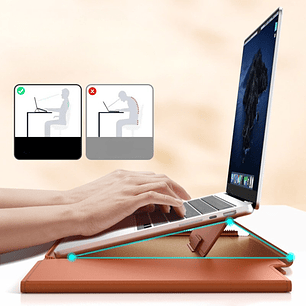 Funda Premium Multifuncional Notebook Macbook Con Soporte Plegable