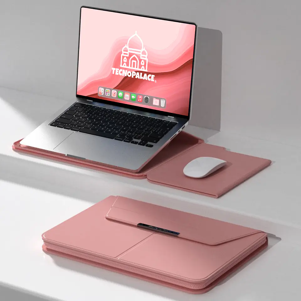 Funda Premium Multifuncional Notebook Macbook Con Soporte Plegable 17