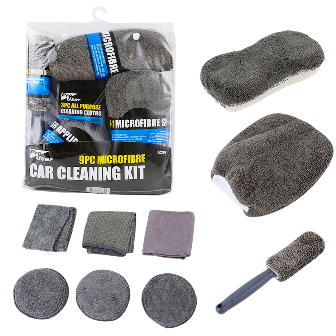 Kit Profesional de Limpieza Automotriz en Microfibra – 9 Piezas 1