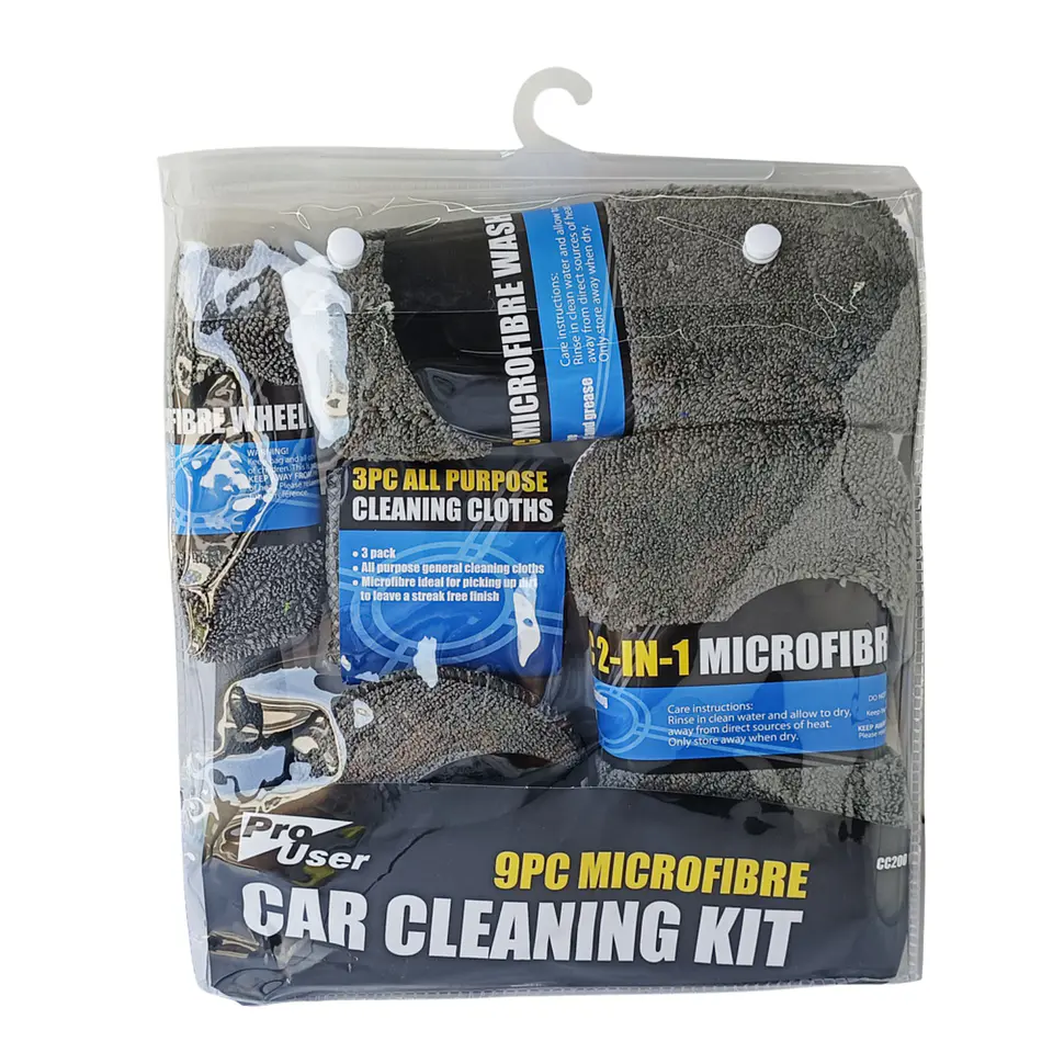 Kit Profesional de Limpieza Automotriz en Microfibra – 9 Piezas 8