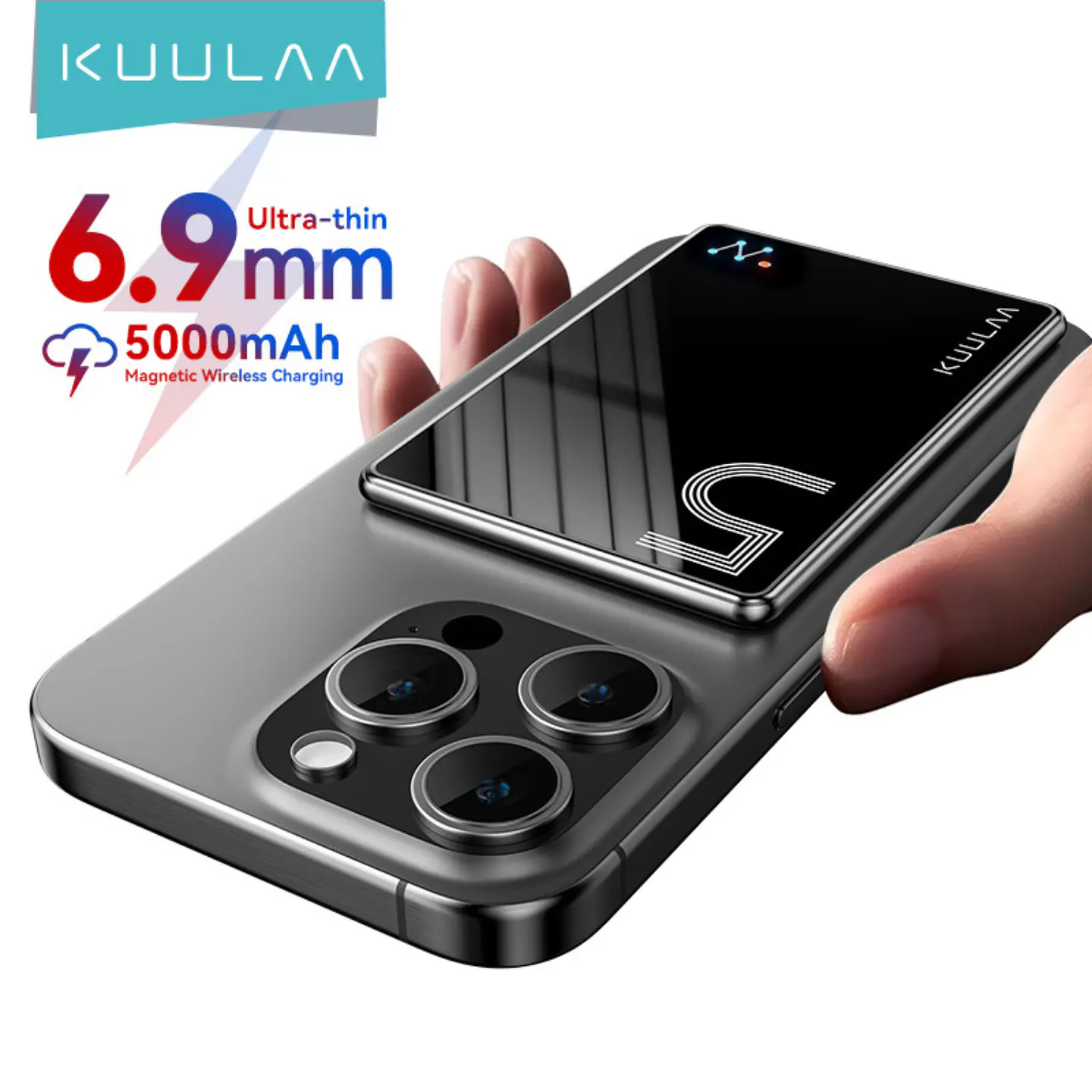 Batería Portátil KUULAA MagOn 5000mAh Inalámbrica Magnética 3