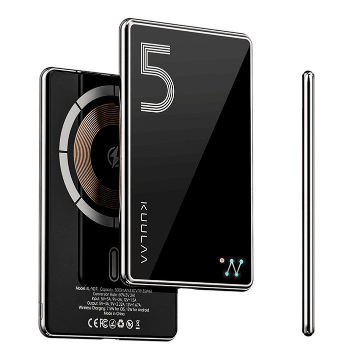 Batería Portátil KUULAA MagOn 5000mAh Inalámbrica Magnética 1