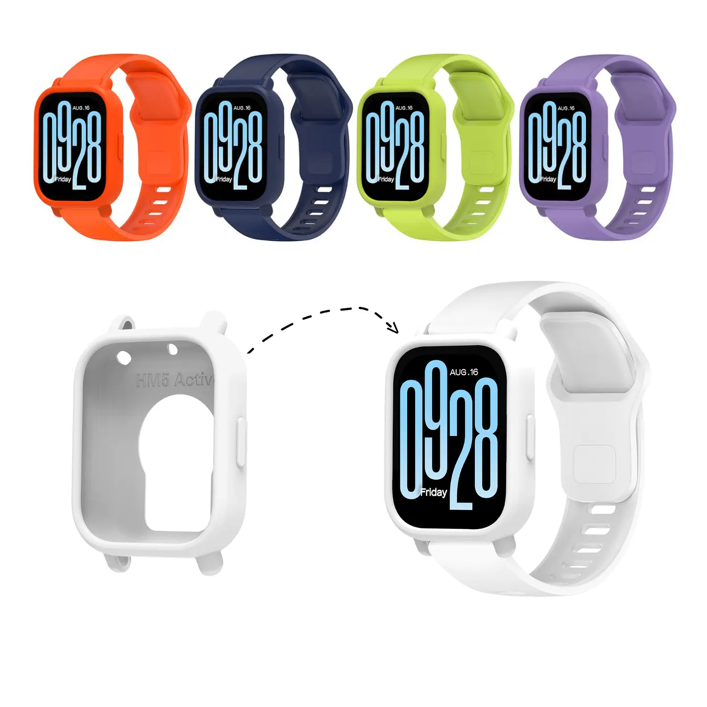 Protector Abierto De Silicona Para Redmi Watch 5 Active 4