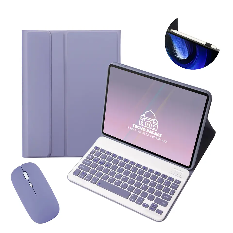 Fundas Tipo Libro Con Teclado + Mouse Para Lenovo Tab 14