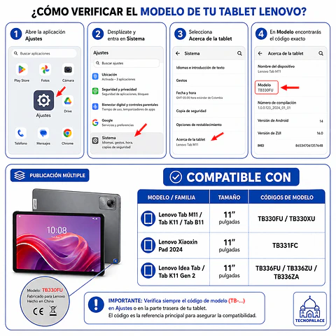 Fundas Tipo Libro Con Teclado Para Lenovo K11 TB330FU/XU