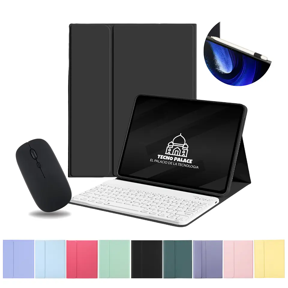 Fundas Tipo Libro Con Teclado + Mouse Para Lenovo Tab Plus 11.5