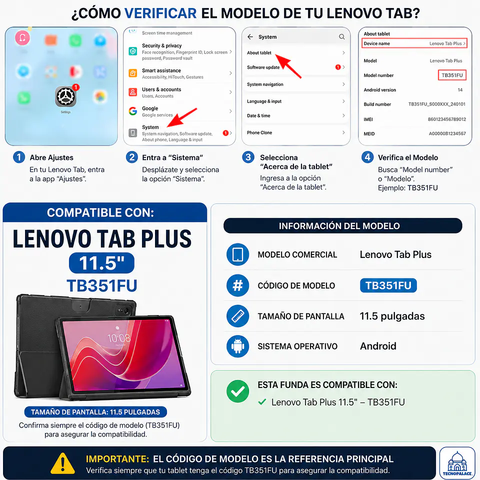 Fundas Tipo Libro Con Teclado + Mouse Para Lenovo Tab Plus 11.5