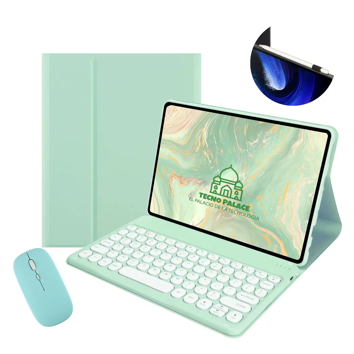 Fundas Tipo Libro Con Teclado 2.0 + Mouse Para Lenovo Tab Plus 11.5