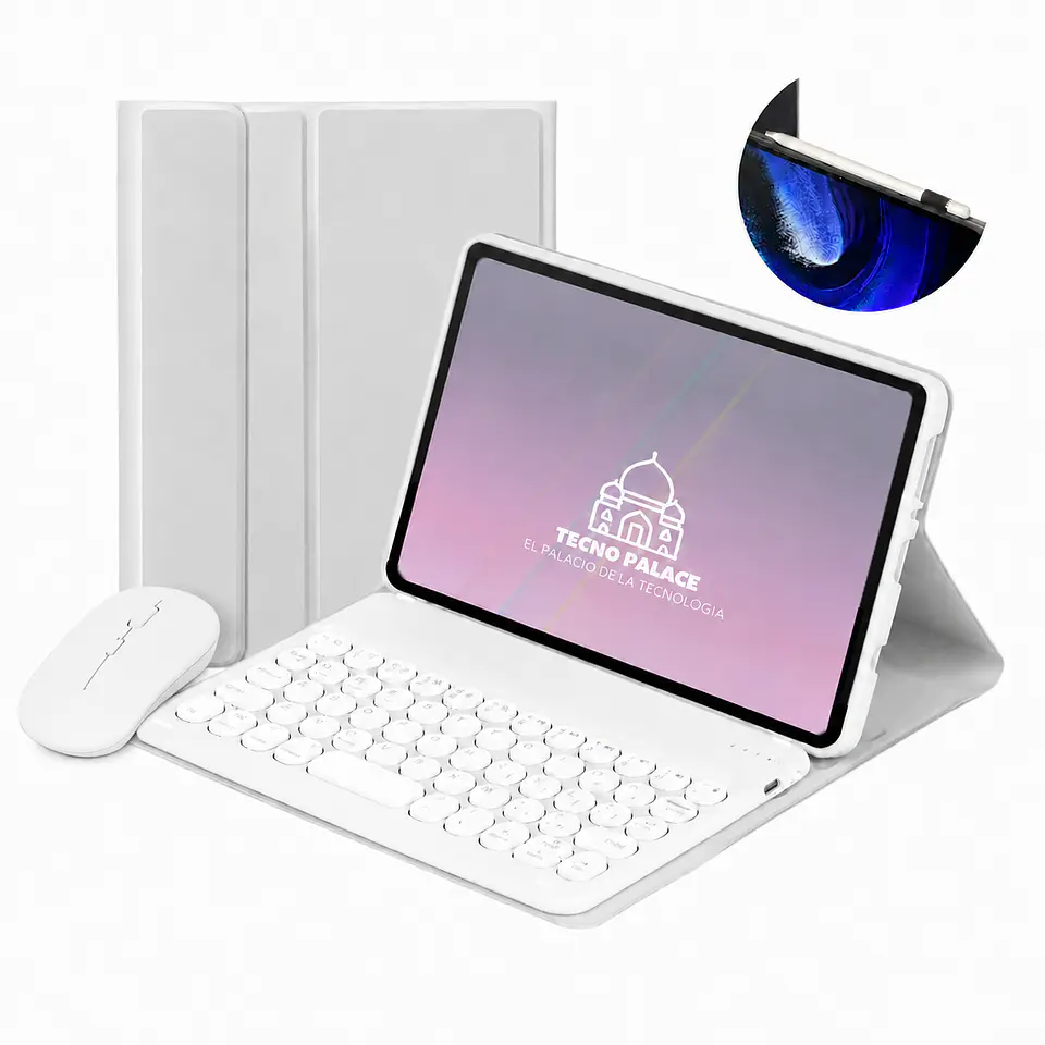 Fundas Tipo Libro Con Teclado 2.0 + Mouse Para Lenovo Tab Plus 11.5