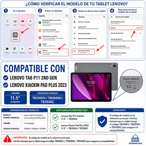 Fundas Teclado Con TouchPad Para Lenovo Tab P11 2nd Gen TB350FU