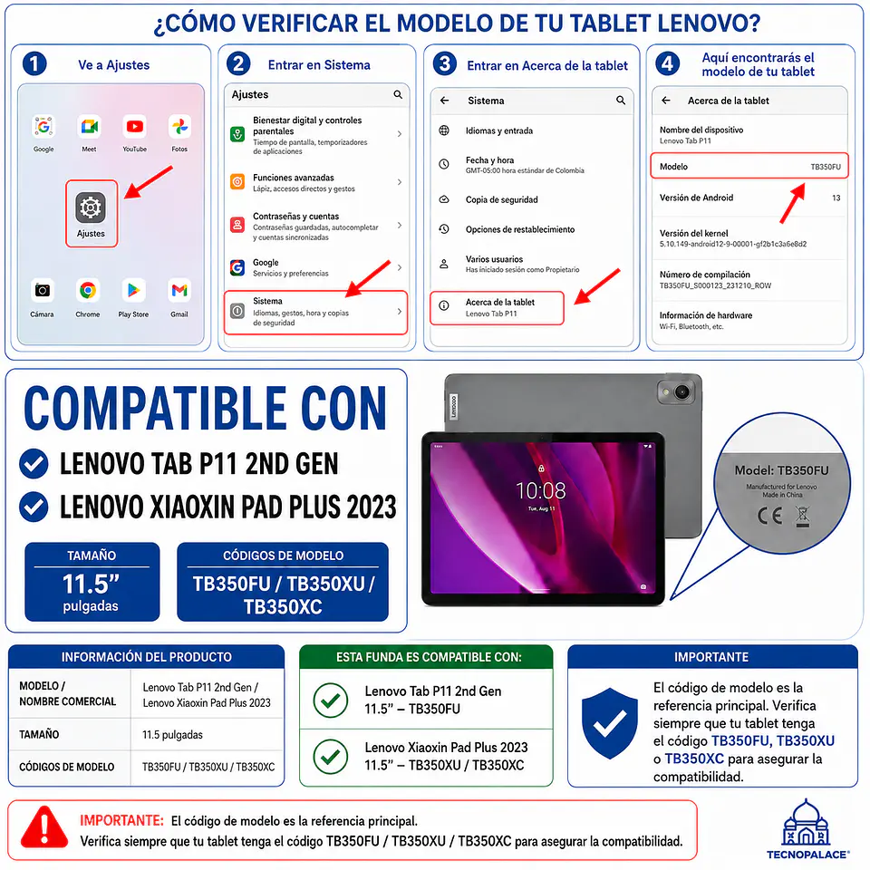 Fundas Teclado Con TouchPad Para Lenovo Tab P11 2nd Gen TB350FU 2