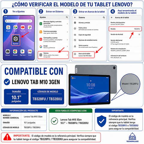 Fundas Tipo Libro Con Teclado 2.0 Para Lenovo M10 3Gen TB328FU/XU