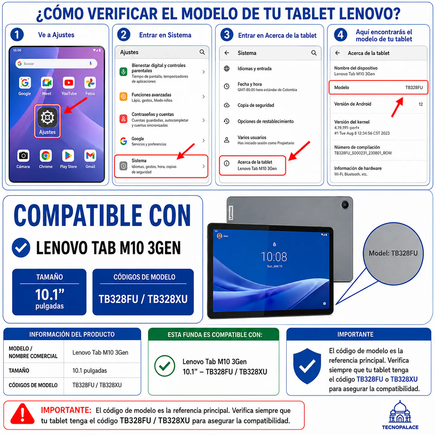 Fundas Tipo Libro Con Teclado 2.0 + Mouse Para Lenovo M10 3Gen TB328FU/XU 2