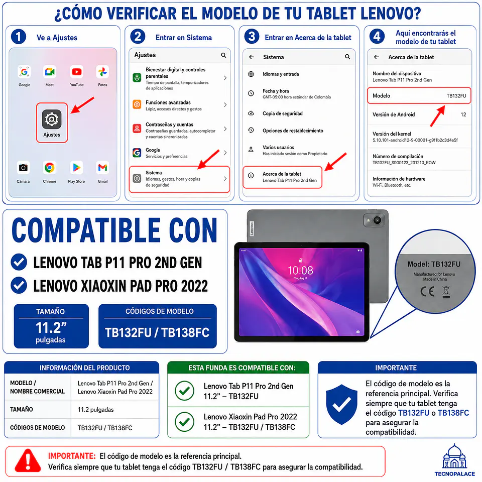 Fundas Tipo Libro Con Teclado + Mouse Para Lenovo Pro 11 2Gen TB132/TB138 2