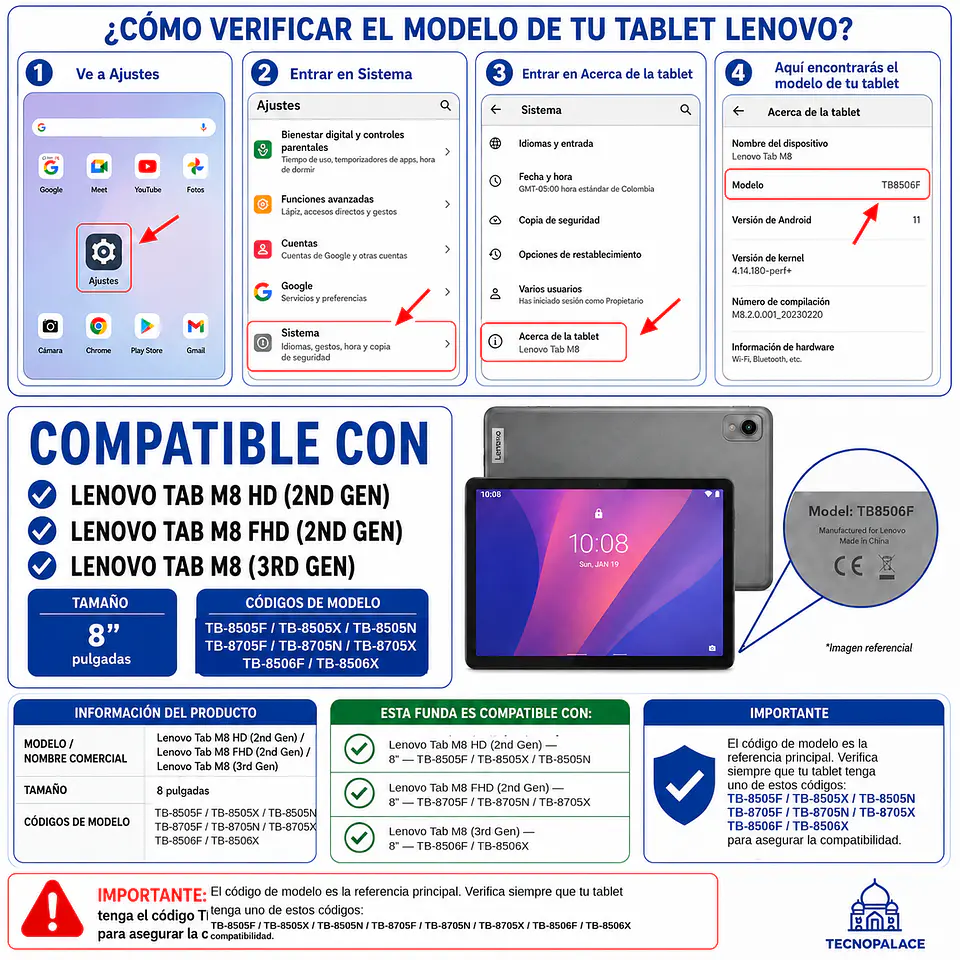 Fundas Tipo Libro Con Teclado Para Lenovo M8 FHD 8