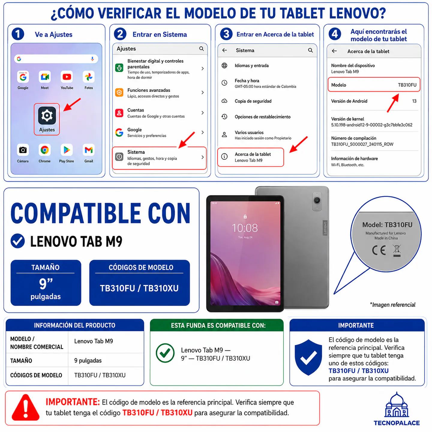 Fundas Tipo Libro Con Teclado Para Lenovo M9 TB310FU/XU - 9