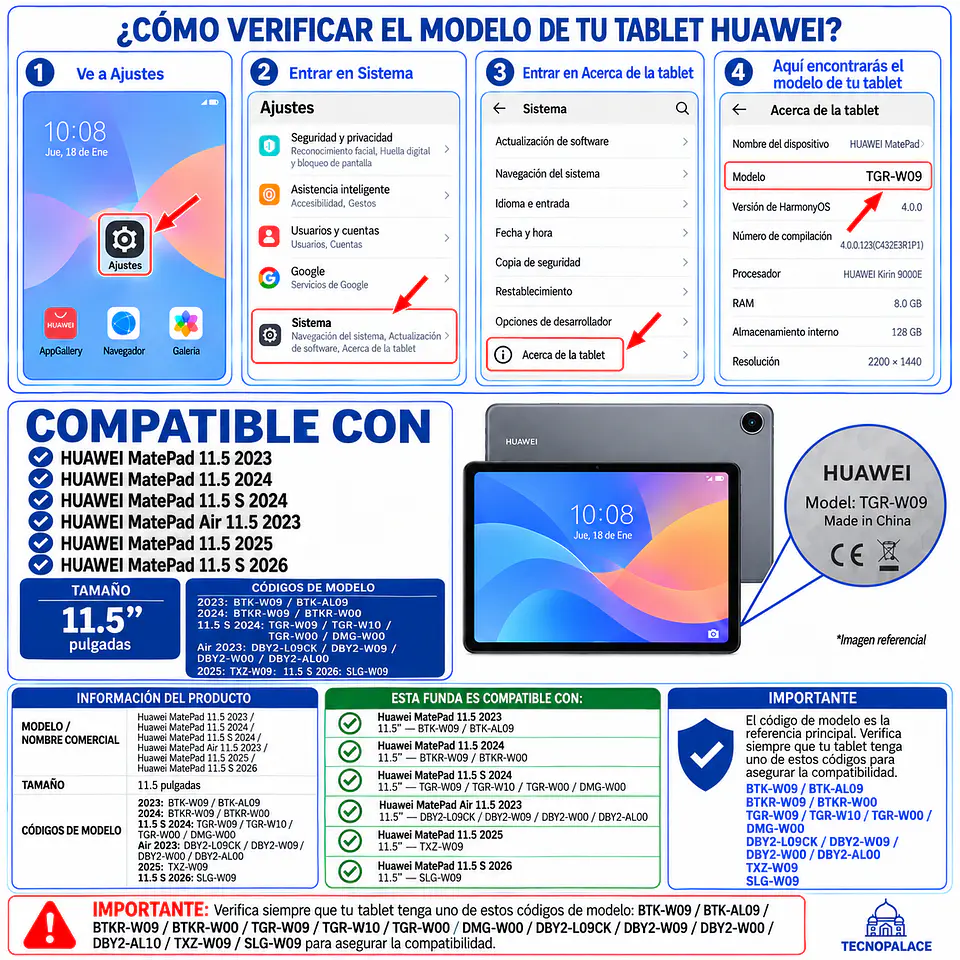 Fundas Tipo Libro Con Teclado Para MatePad 11.5 2023 BTK-W09 2