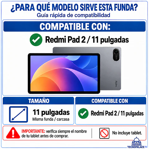 Fundas Smart Cover Clear Para Redmi Pad 2 - 11 Pulg