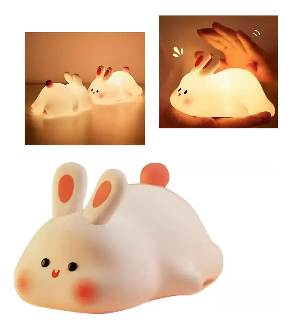 LÁMPARA LED INFANTIL ANIMALES DE SILICONA RECARGABLE USB | LUZ NOCTURNA PARA NIÑOS | 3 COLORES | TEMPORIZADOR 30 MINUTOS 3