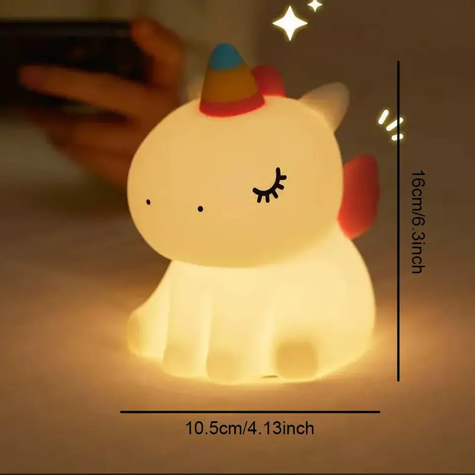 LÁMPARA LED INFANTIL ANIMALES DE SILICONA RECARGABLE USB | LUZ NOCTURNA PARA NIÑOS | 3 COLORES | TEMPORIZADOR 30 MINUTOS 6