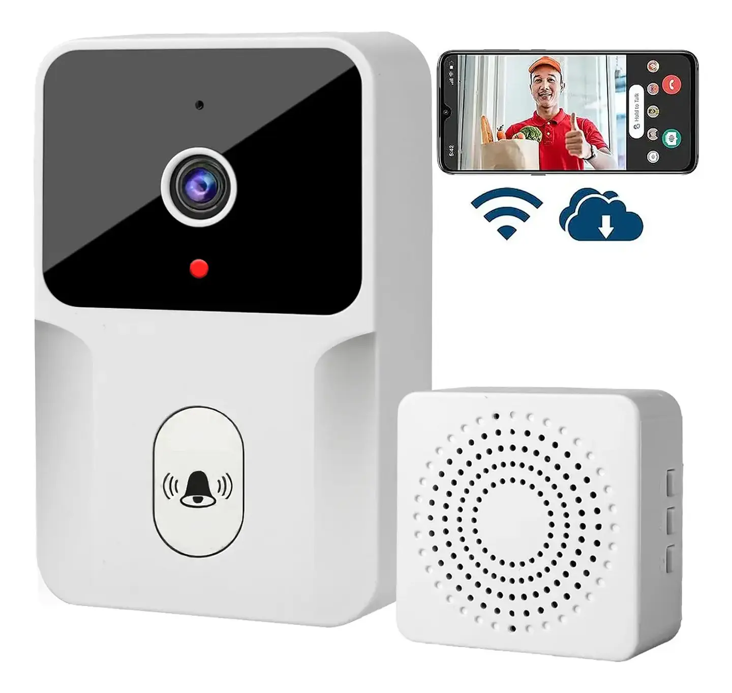 TIMBRE INTELIGENTE M8 CON CÁMARA WIFI HD | VIDEO PORTERO INALÁMBRICO | VISIÓN NOCTURNA | DETECCIÓN DE MOVIMIENTO  2
