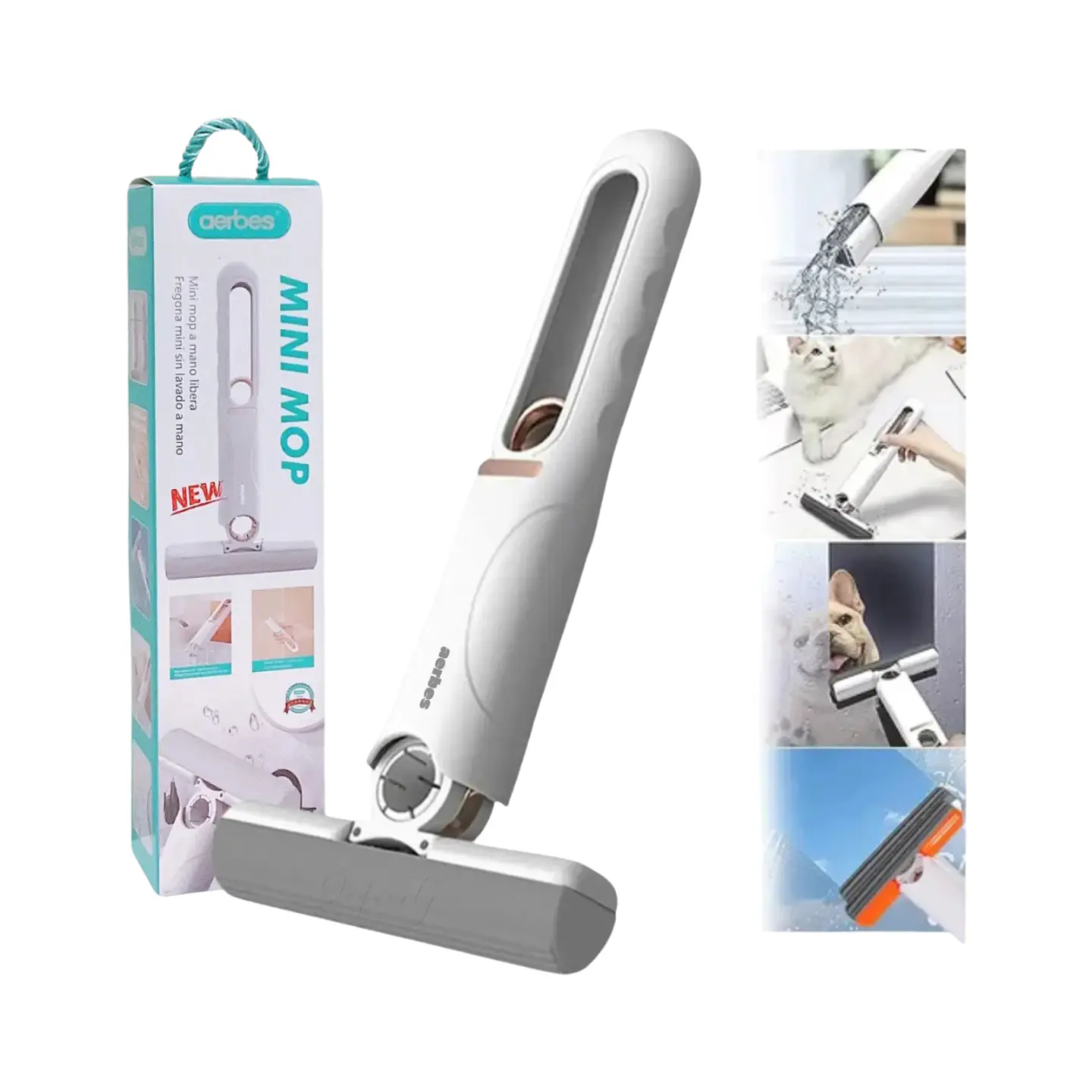 MINI TRAPEADOR PORTÁTIL PLEGABLE | MOPA DE LIMPIEZA MULTIUSO PARA ESCRITORIO, VIDRIOS, COCINA Y HOGAR 2