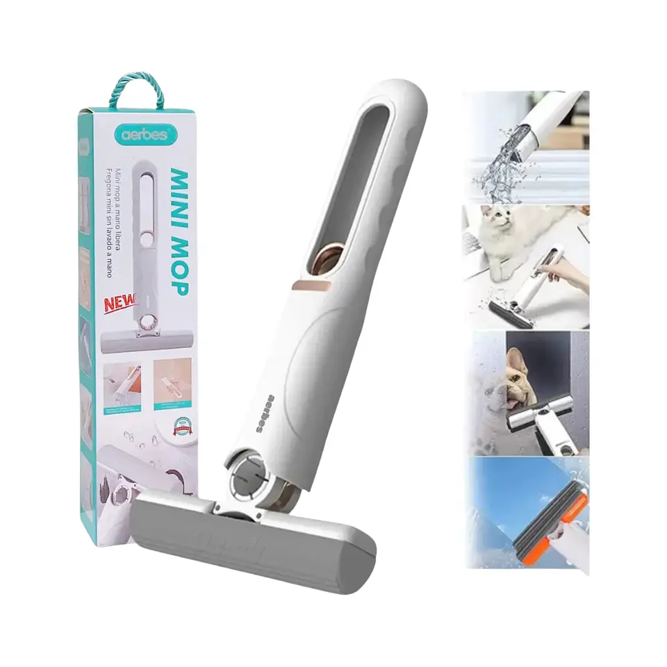 MINI TRAPEADOR PORTÁTIL PLEGABLE | MOPA DE LIMPIEZA MULTIUSO PARA ESCRITORIO, VIDRIOS, COCINA Y HOGAR 3