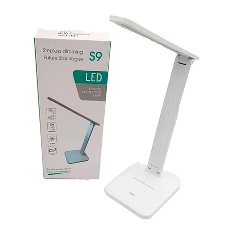 LÁMPARA LED DE ESCRITORIO S9 RECARGABLE | CONTROL TÁCTIL | BRILLO AJUSTABLE | CUELLO FLEXIBLE | 22 LED