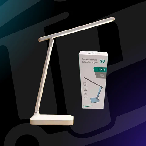 LÁMPARA LED DE ESCRITORIO S9 RECARGABLE | CONTROL TÁCTIL | BRILLO AJUSTABLE | CUELLO FLEXIBLE | 22 LED