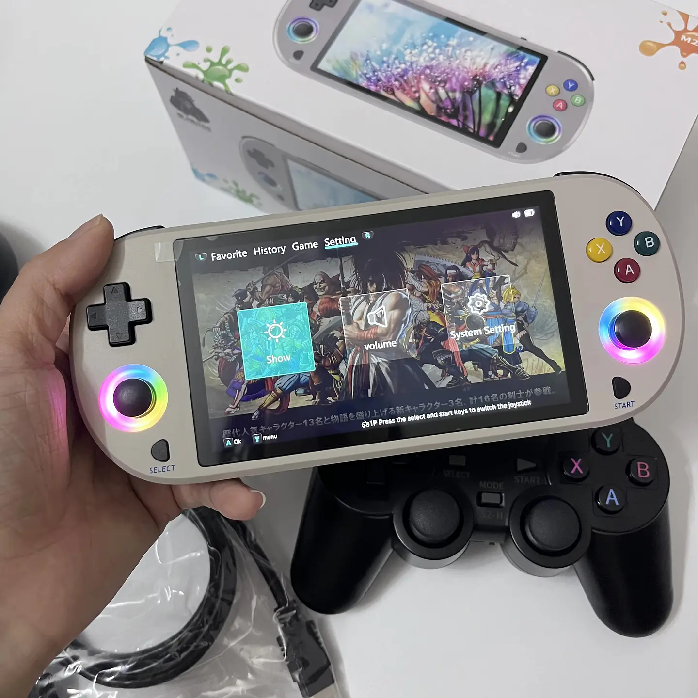 CONSOLA RETRO PORTÁTIL M22 PRO 64GB PANTALLA IPS 5 PULGADAS FULL HD 1080P LINUX EMUELEC 2