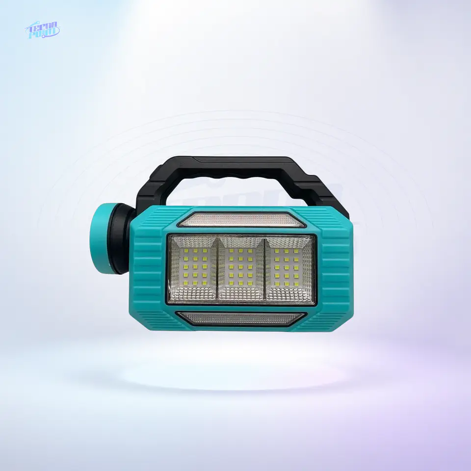 LINTERNA LED SOLAR RECARGABLE CON POWER BANK 6 MODOS DE LUZ Y CARGA USB-C 1