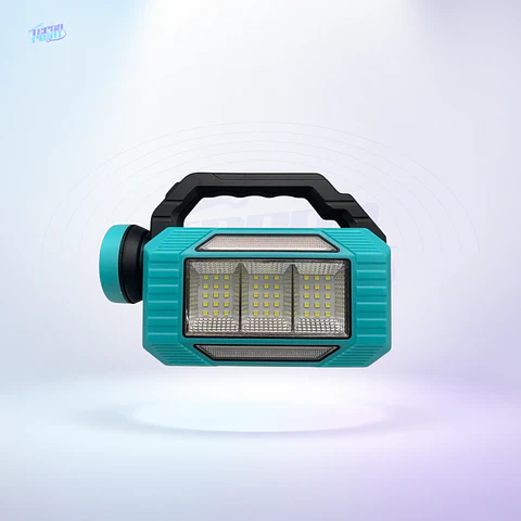 LINTERNA LED SOLAR RECARGABLE CON POWER BANK 6 MODOS DE LUZ Y CARGA USB-C