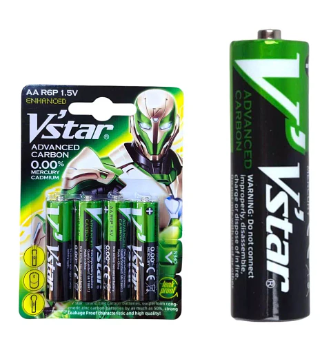 Pilas AA Vstar Advanced Carbon 1.5V – Pack 4 Unidades | Uso Diario