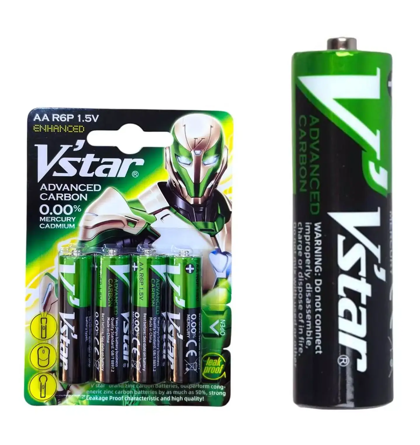Pilas AA Vstar Advanced Carbon 1.5V – Pack 4 Unidades | Uso Diario 2