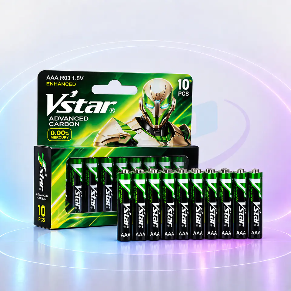 Pilas AAA Vstar Advanced Carbon 1.5V – Pack 10 Unidades | Uso Diario 1