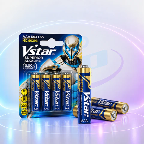 Pilas AAA Vstar Superior Alcalinas 1.5V – Pack 4 Unidades | Alcalinas