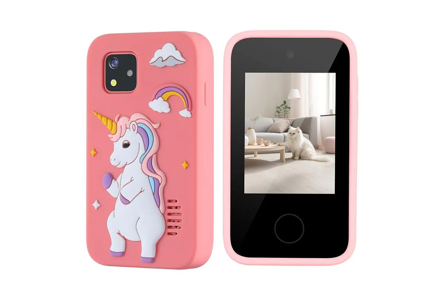 Celular Inafantil Inteligente con Cámara y Juegos-Pantalla Táctil Infantil Rosado y Celeste 3