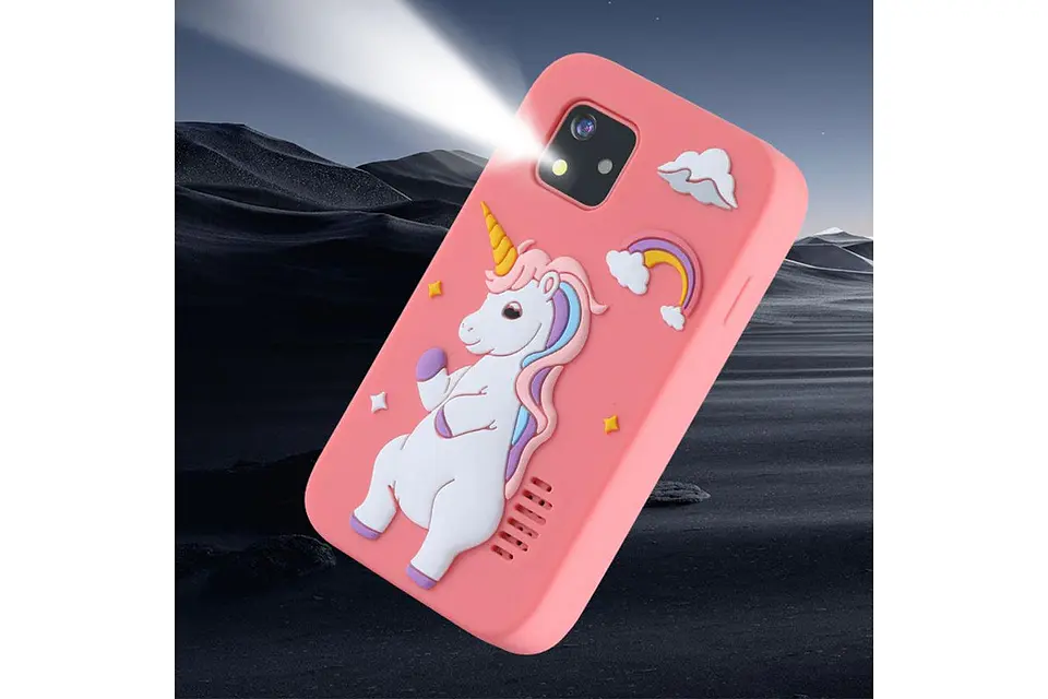 Celular Inafantil Inteligente con Cámara y Juegos-Pantalla Táctil Infantil Rosado y Celeste 5