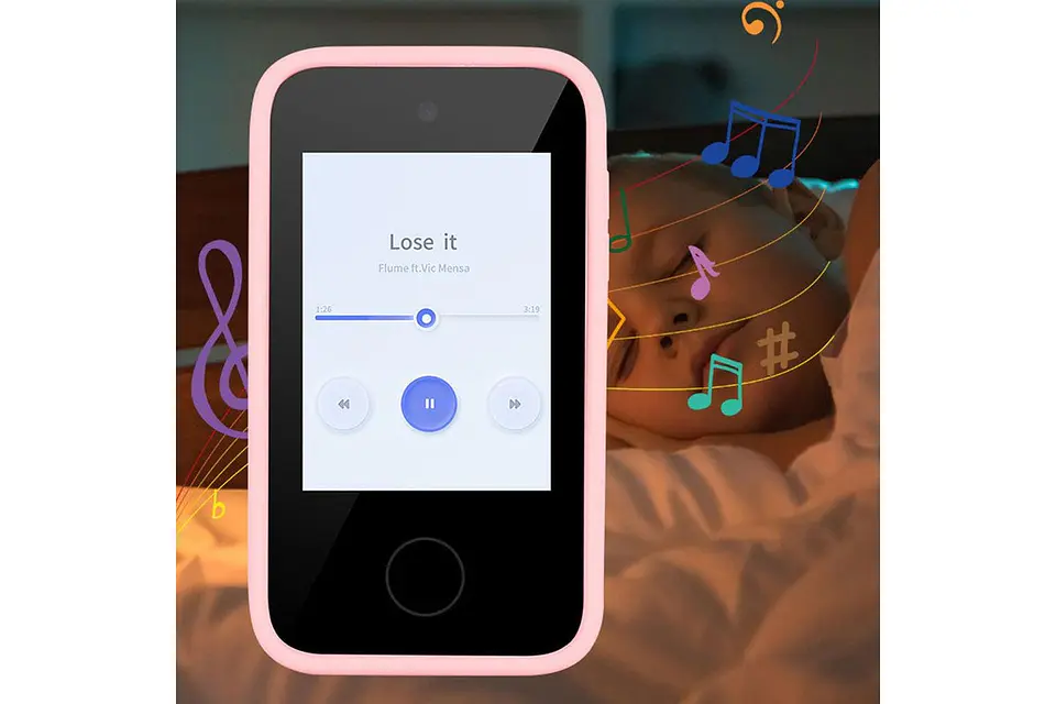 Celular Inafantil Inteligente con Cámara y Juegos-Pantalla Táctil Infantil Rosado y Celeste 7