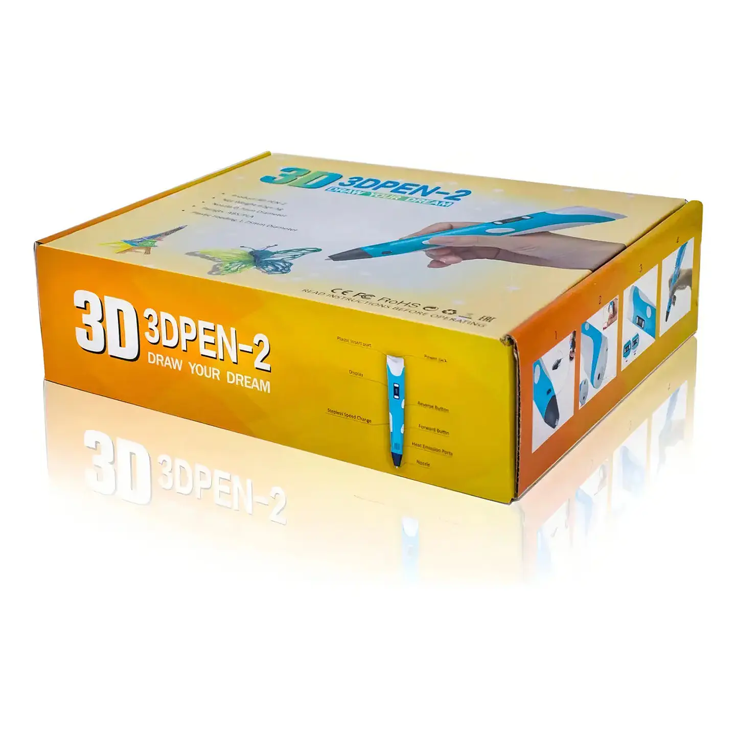 Lápiz 3D con Pantalla LCD + Filamentos – Lapicera de Impresión 3D para Dibujar y Crear Figuras 3