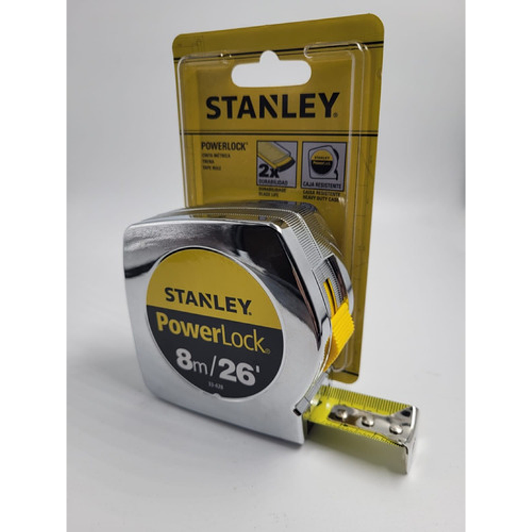 Huincha Stanley PowerLock 8 m con Caja Metálica - Precisa, Resistente y Durable 3