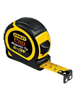 Huincha de Medir Stanley Profesional 8 m x 1 pulg - Cinta Métrica Precisa y Resistente