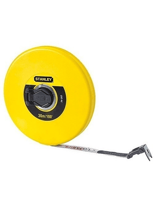 Huincha de Medir Stanley de 30 metros con cinta de fibra de vidrio - Modelo 34-262s