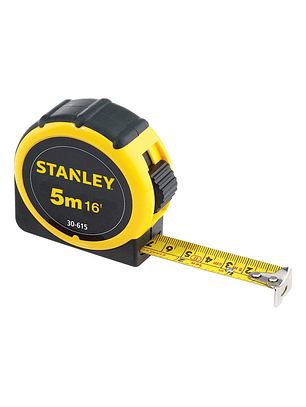 Cinta Métrica Stanley Global Plus 5m/16' con Recubrimiento de Nylon y Gancho de Precisión