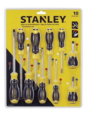 Set de Destornilladores Stanley 10 Piezas STMT66676-840 - Acero Cromo-Vanadio