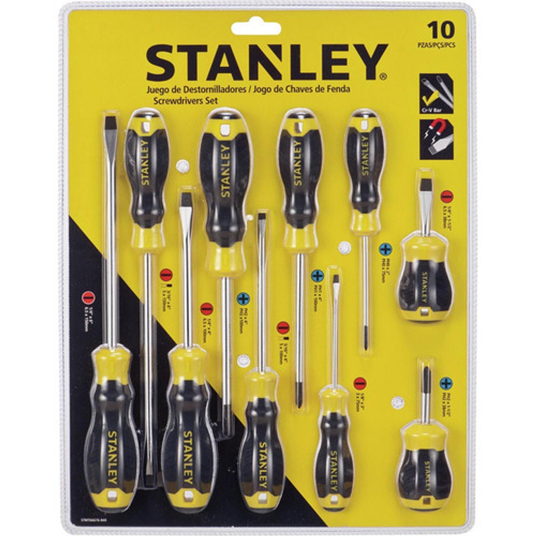 Set de Destornilladores Stanley 10 Piezas STMT66676-840 - Acero Cromo-Vanadio 1